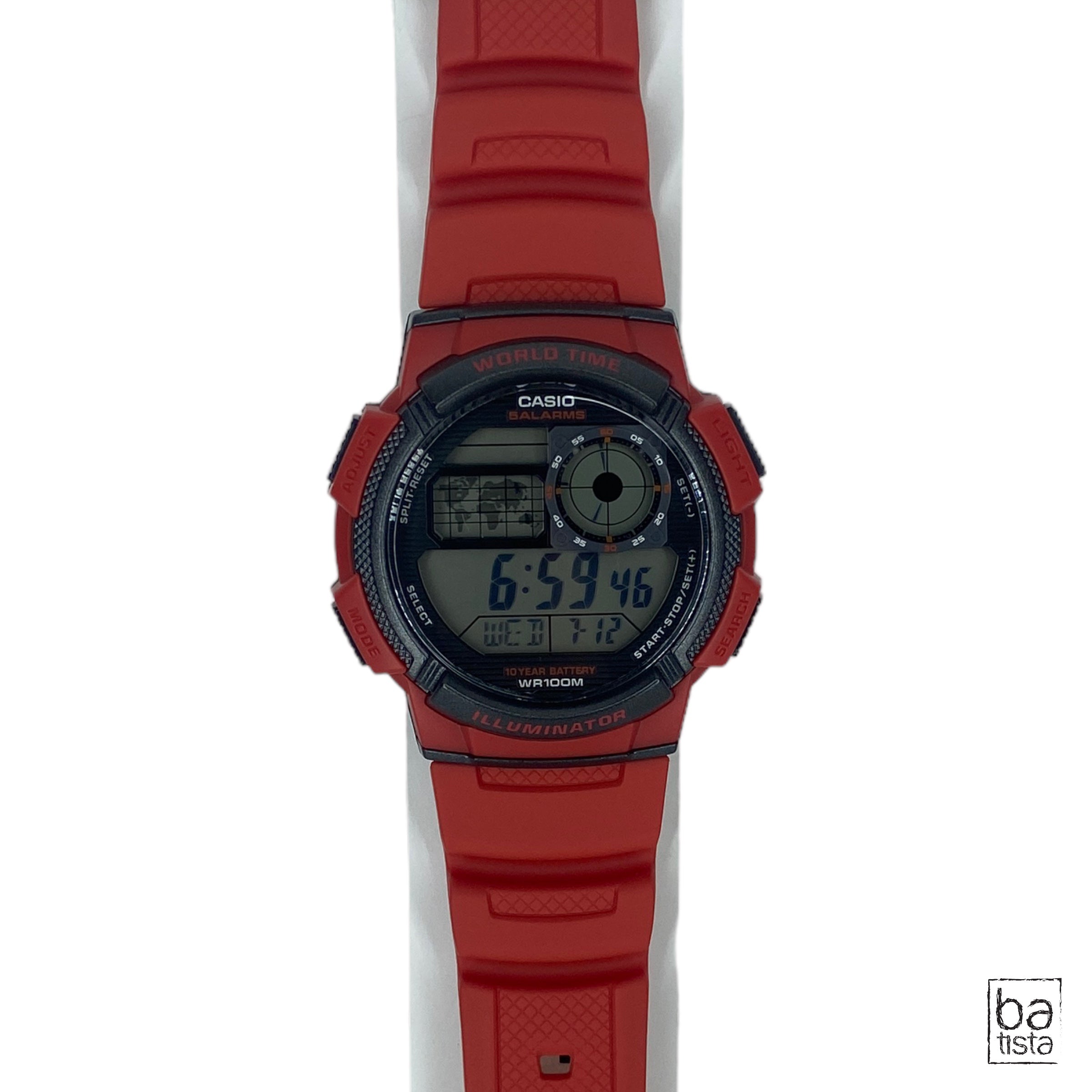 Reloj Casio Digital, Hora Mundial Para Hombre Ae-1000w