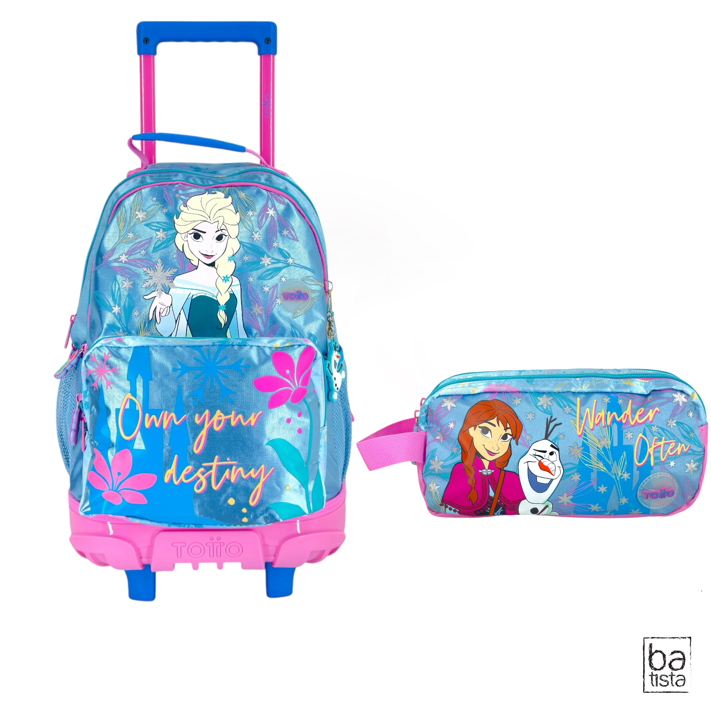 Combo Morral Ruedas + Cartuchera Totto Frozen Destiny OJL