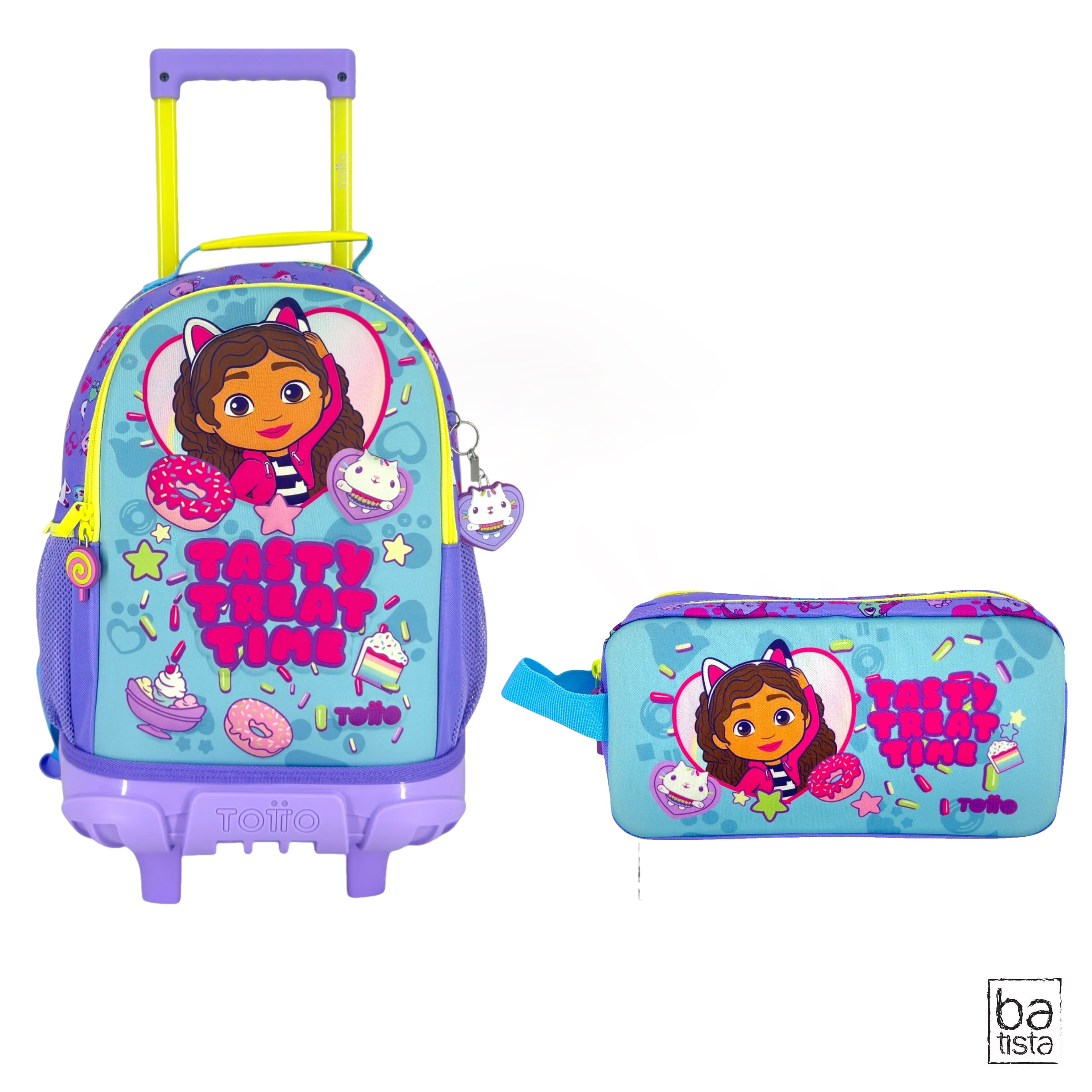 Combo Morral Ruedas + Cartuchera Totto Gabby Doll House 9JU