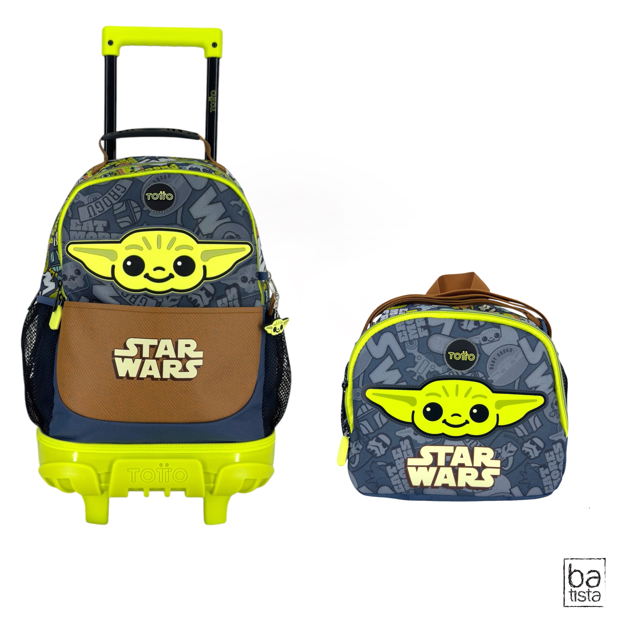 Combo Morral Ruedas + Lonchera Totto Grogu School 7Y3