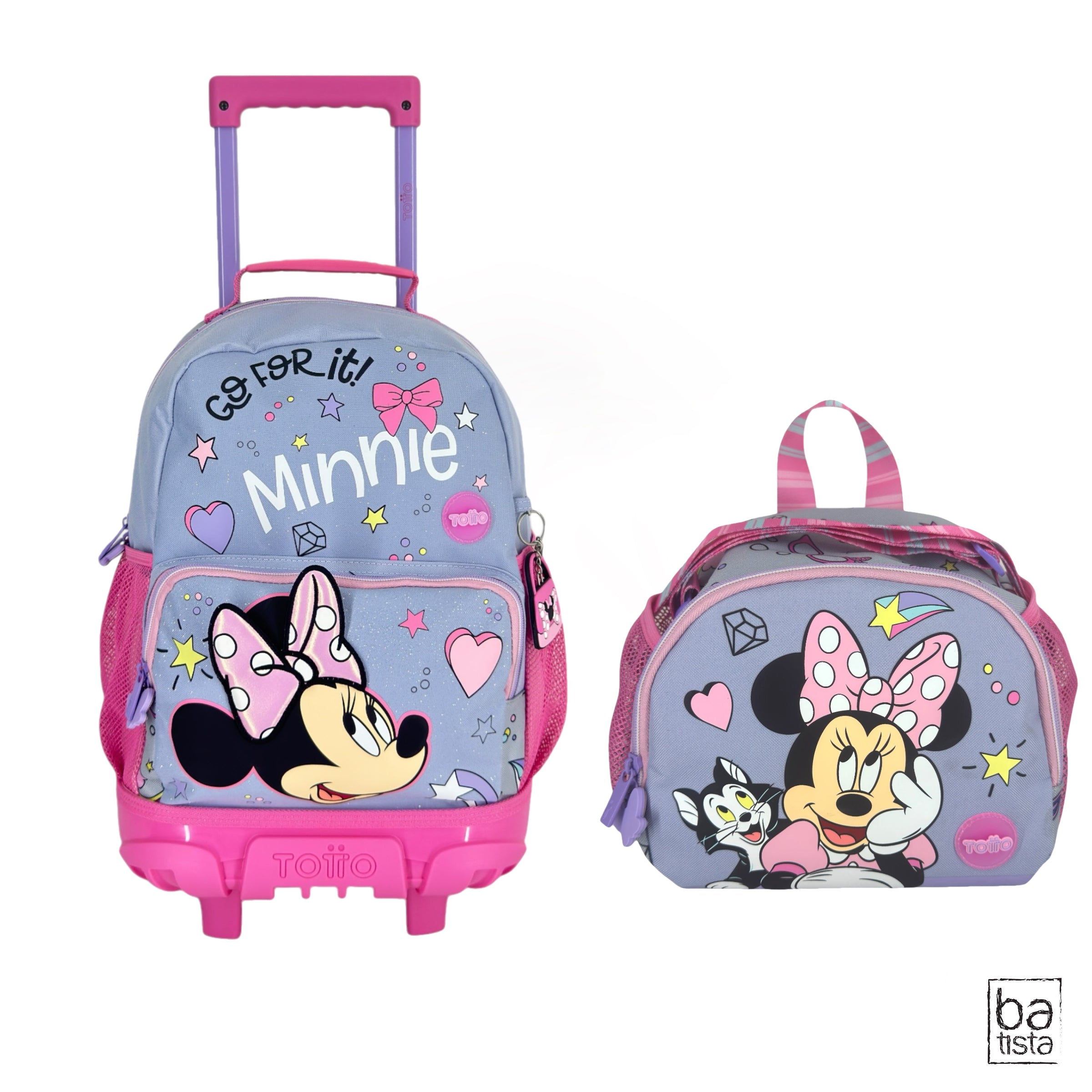 Combo Morral Ruedas + Lonchera Totto Minnie 6YM