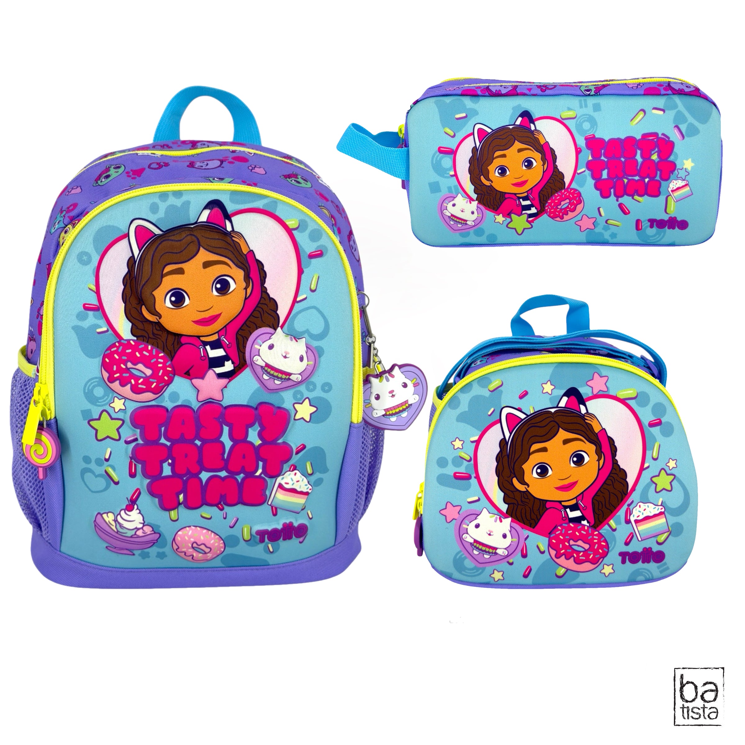 Combo Morral M + Cartuchera + Lonchera Totto Gabby Doll House 9JU