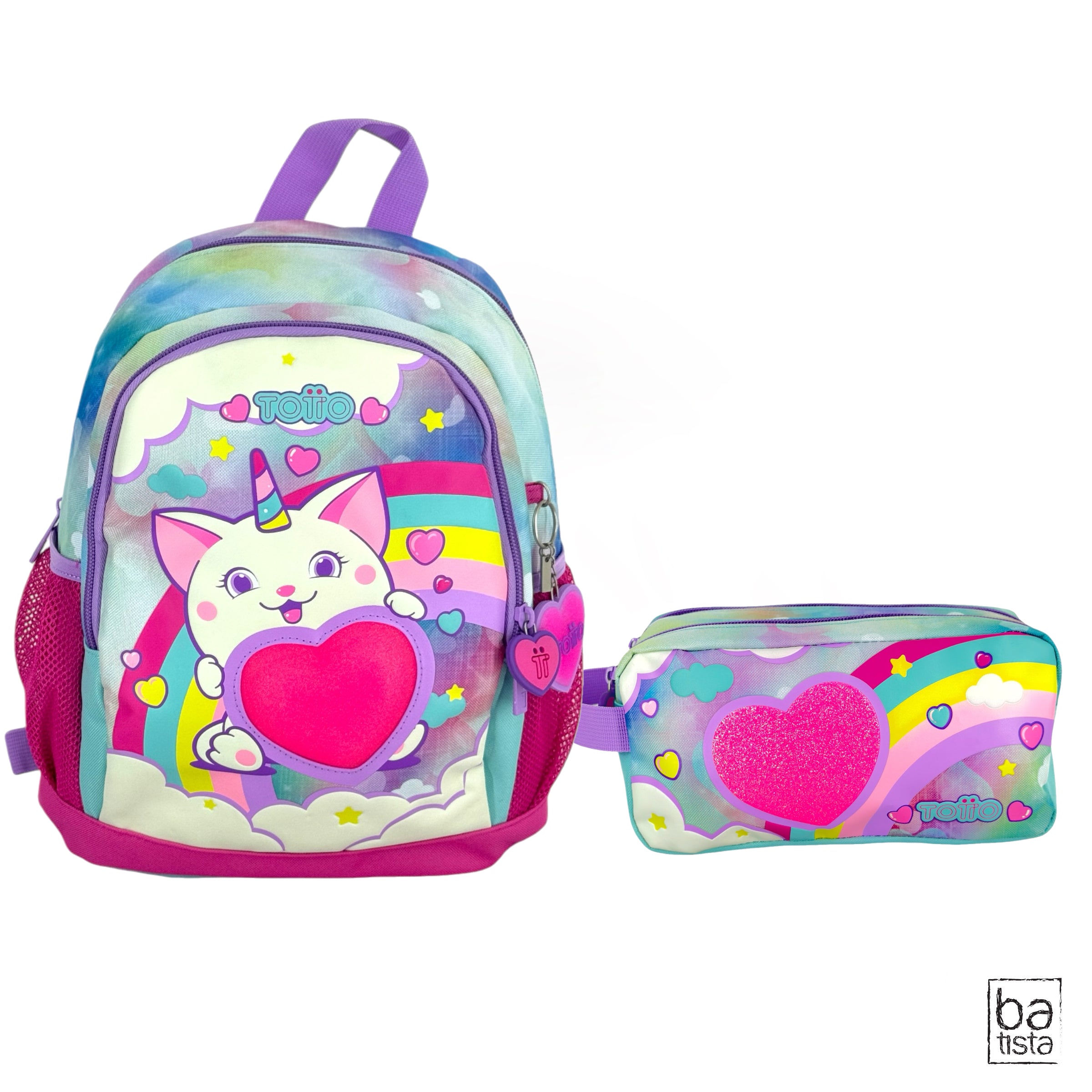 Combo Morral M + Cartuchera Totto Sweety Heart 9JE