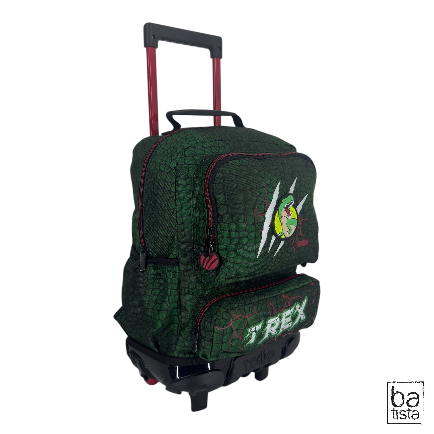 Combo Morral Ruedas + Lonchera Totto Rex Dino 6D7